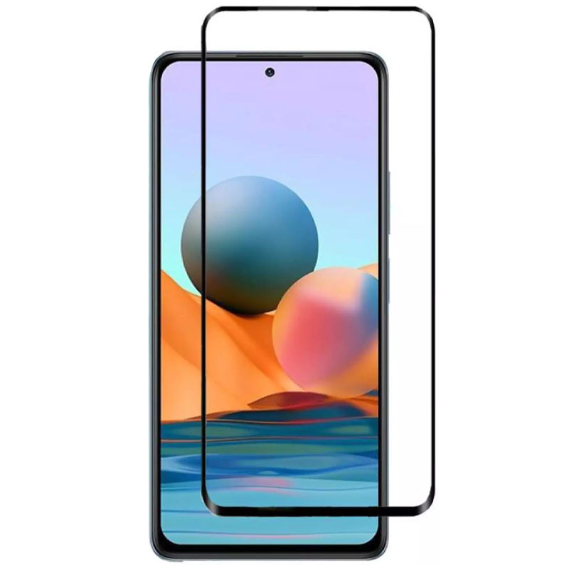 Скло на екран для xiaomi redmi 12 з чорною рамкою та повною клеєною