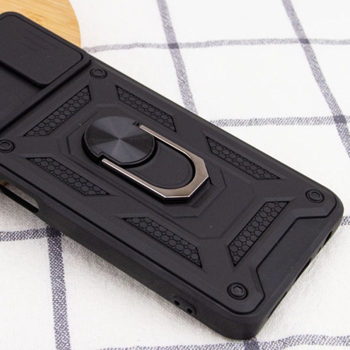 Чохол для Xiaomi redmi Note 12 pro 4g / 2209116AG / протиударний зі шторкою для камери та кільцем (чорний) - Зображення 2