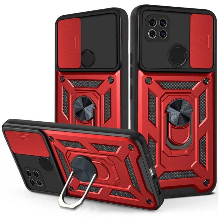 Чохол для Xiaomi redmi 12c / сяомі редмі 12с протиударний бампер зі шторкою і кільцем (чорний) - Зображення 5