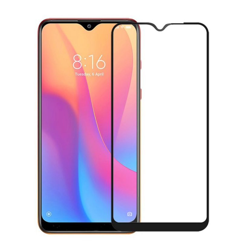 Скло на екран для xiaomi redmi note 8 pro / сяомі редмі нот 8 про з чорною рамкою і повної наклеюванням