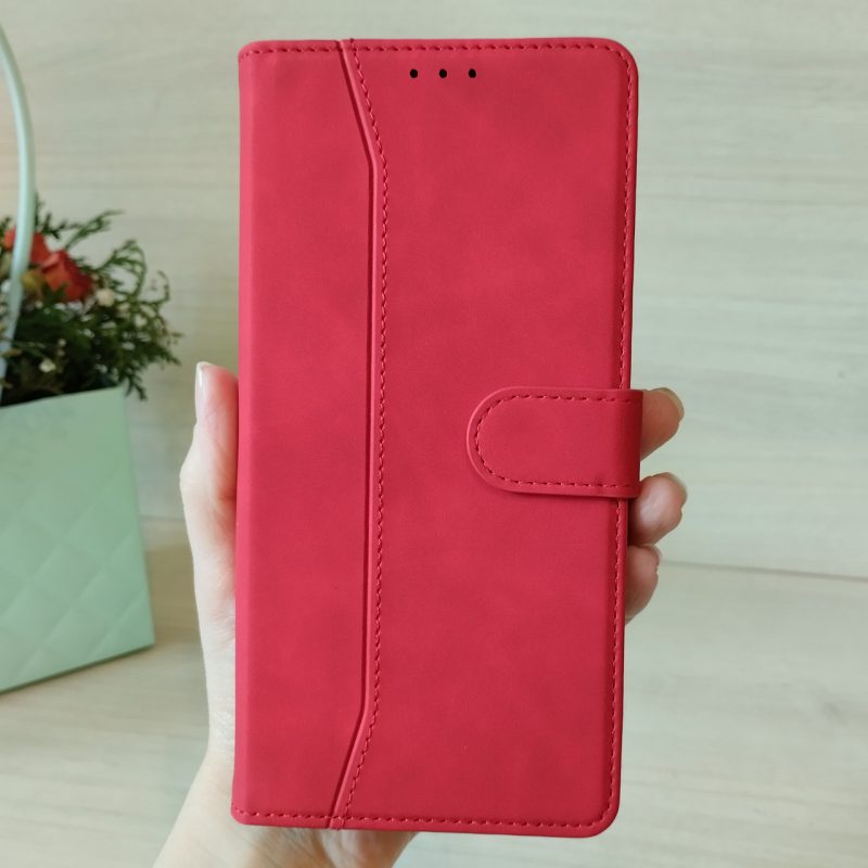 Чохол для xiaomi redmi 12c книжка підставка з візитницею Luxury Leather червоний