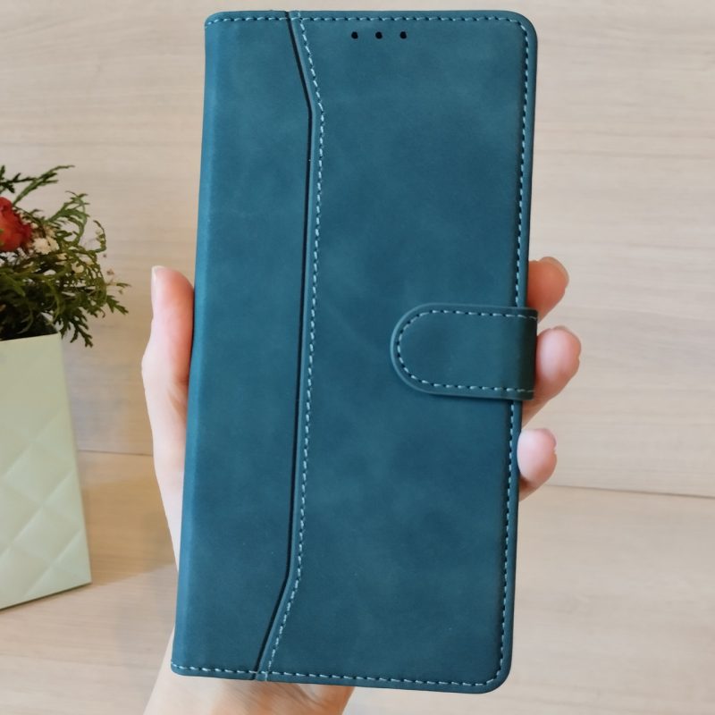 Чохол для xiaomi redmi 12c книжка підставка з візитницею Luxury Leather зелений