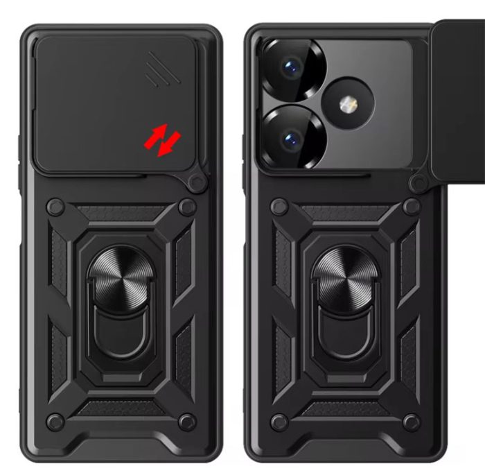 Чохол для xiaomi redmi 13 4g протиударний бампер зі шторкою для камери та кільцем на сяомі редмі 13 (чорний) - Зображення 2