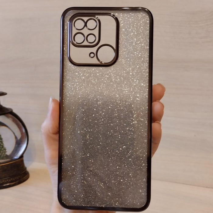 Чохол на xiaomi redmi 10c силіконова жіноча накладка блискучий градієнт сірий - Зображення 2