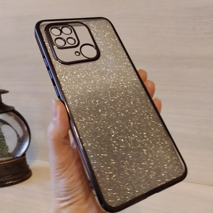 Чохол на xiaomi redmi 10c силіконова жіноча накладка блискучий градієнт сірий - Зображення 4