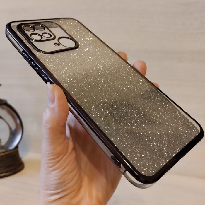 Чохол на xiaomi redmi 10c силіконова жіноча накладка блискучий градієнт сірий - Зображення 5