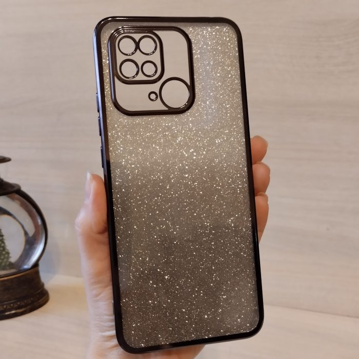 Чохол на xiaomi redmi 10c силіконова жіноча накладка блискучий градієнт сірий - Зображення 3