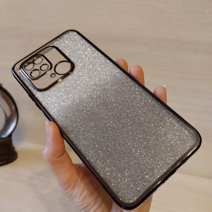 Чохол на xiaomi redmi 10c силіконова жіноча накладка блискучий градієнт сірий - Зображення 7
