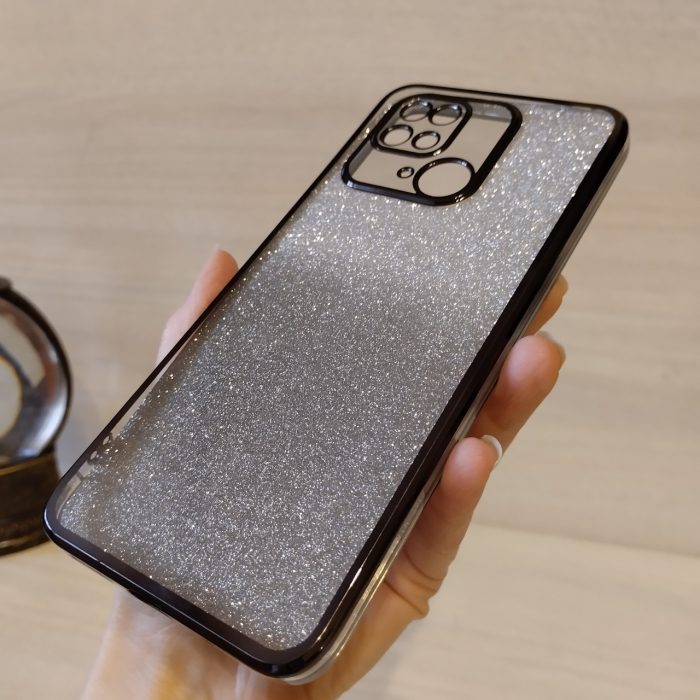 Чохол на xiaomi redmi 10c силіконова жіноча накладка блискучий градієнт сірий - Зображення 9
