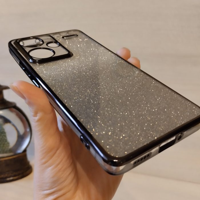 Чохол на xiaomi redmi Note 13 pro plus 5g силіконова жіноча накладка блискучий градієнт сірий - Зображення 7