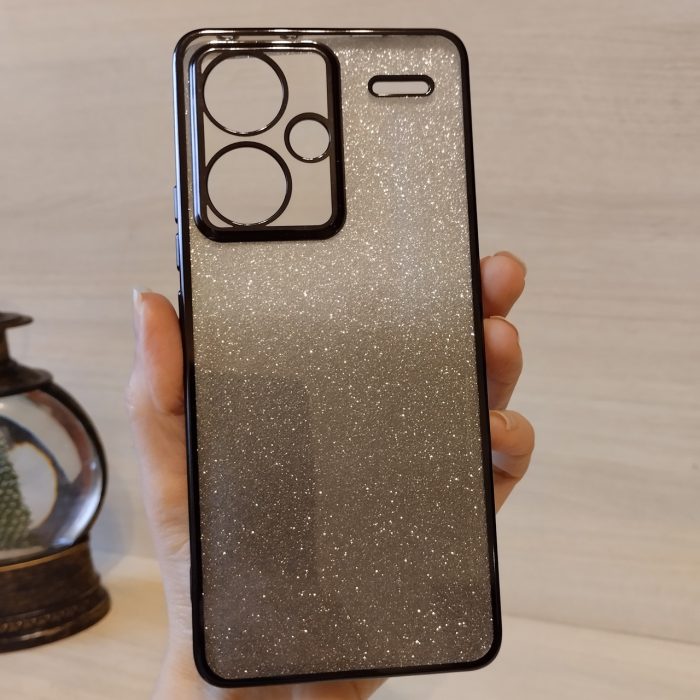 Чохол на xiaomi redmi Note 13 pro plus 5g силіконова жіноча накладка блискучий градієнт сірий - Зображення 3