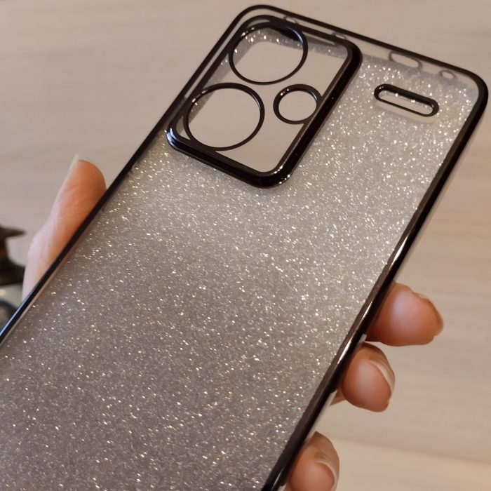 Чохол на xiaomi redmi Note 13 pro plus 5g силіконова жіноча накладка блискучий градієнт сірий - Зображення 8