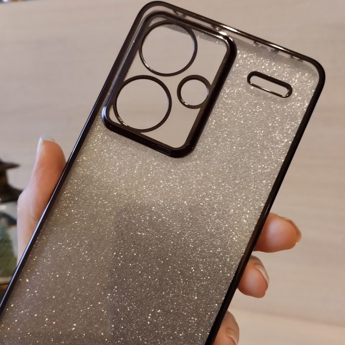 Чохол на xiaomi redmi Note 13 pro plus 5g силіконова жіноча накладка блискучий градієнт сірий - Зображення 9