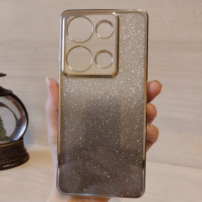 Чохол на xiaomi redmi Note 13 pro 5g / poco X6 5g силіконова жіноча накладка блискучий градієнт сріблястий - Зображення 2