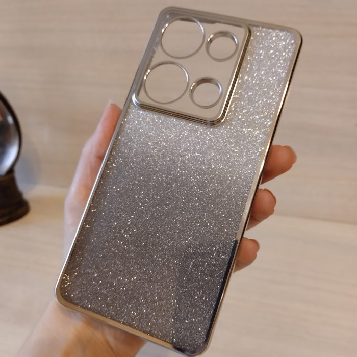 Чохол на xiaomi redmi Note 13 pro 5g / poco X6 5g силіконова жіноча накладка блискучий градієнт сріблястий - Зображення 7