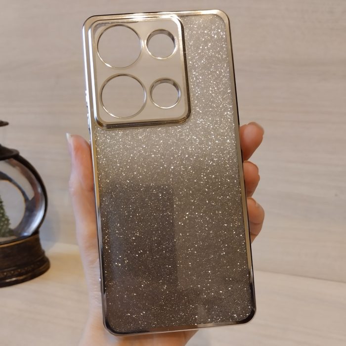 Чохол на xiaomi redmi Note 13 pro 5g / poco X6 5g силіконова жіноча накладка блискучий градієнт сріблястий - Зображення 3