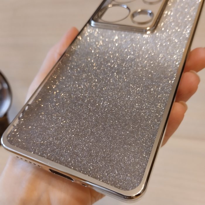 Чохол на xiaomi redmi Note 13 pro 5g / poco X6 5g силіконова жіноча накладка блискучий градієнт сріблястий - Зображення 8