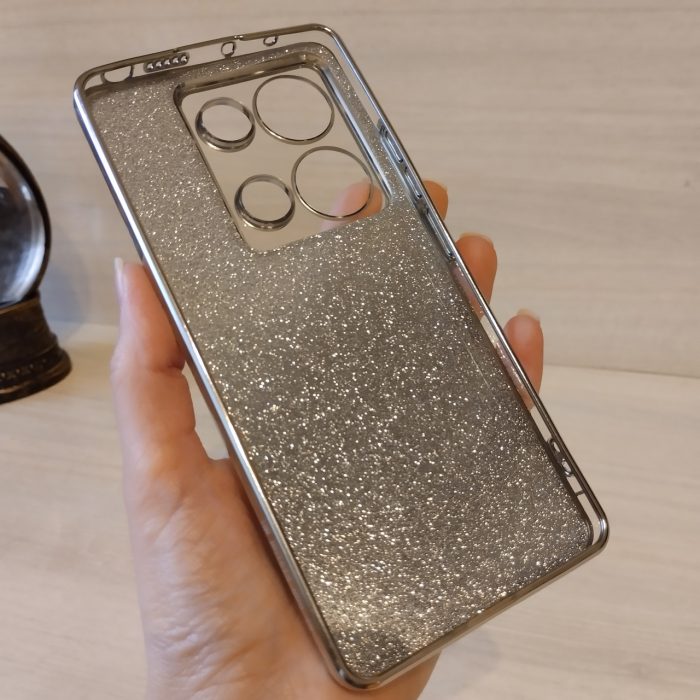 Чохол на xiaomi redmi Note 13 pro 5g / poco X6 5g силіконова жіноча накладка блискучий градієнт сріблястий - Зображення 10