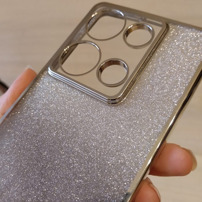 Чохол на xiaomi redmi Note 13 pro 5g / poco X6 5g силіконова жіноча накладка блискучий градієнт сріблястий - Зображення 9