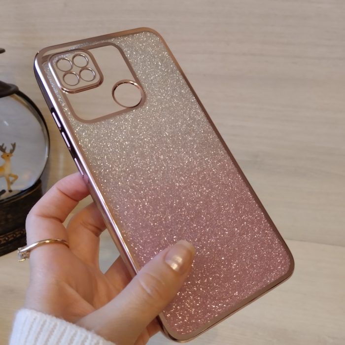 Чохол на xiaomi redmi 9c силіконова жіноча накладка блискучий градієнт рожевий - Зображення 4