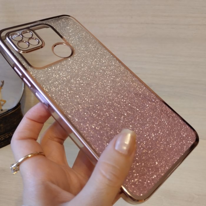 Чохол на xiaomi redmi 9c силіконова жіноча накладка блискучий градієнт рожевий - Зображення 5