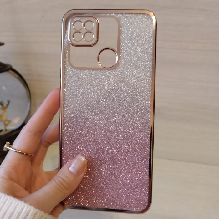 Чохол на xiaomi redmi 10a силіконова жіноча накладка блискучий градієнт рожевий - Зображення 3