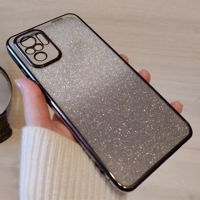 Чохол на Xiaomi redmi Note 10 4g / 10s силіконова жіноча накладка блискучий градієнт сірий - Зображення 4