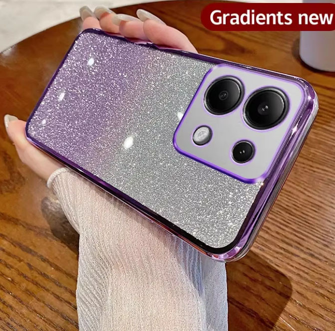 Чохол на xiaomi redmi Note 13 pro 5g силіконова жіноча накладка блискучий градієнт фіолетовий