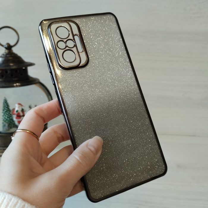 Чохол на xiaomi redmi Note 10 pro силіконова жіноча накладка блискучий градієнт сірий - Зображення 4