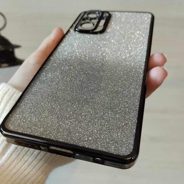 Чохол на xiaomi redmi Note 10 pro силіконова жіноча накладка блискучий градієнт сірий - Зображення 6