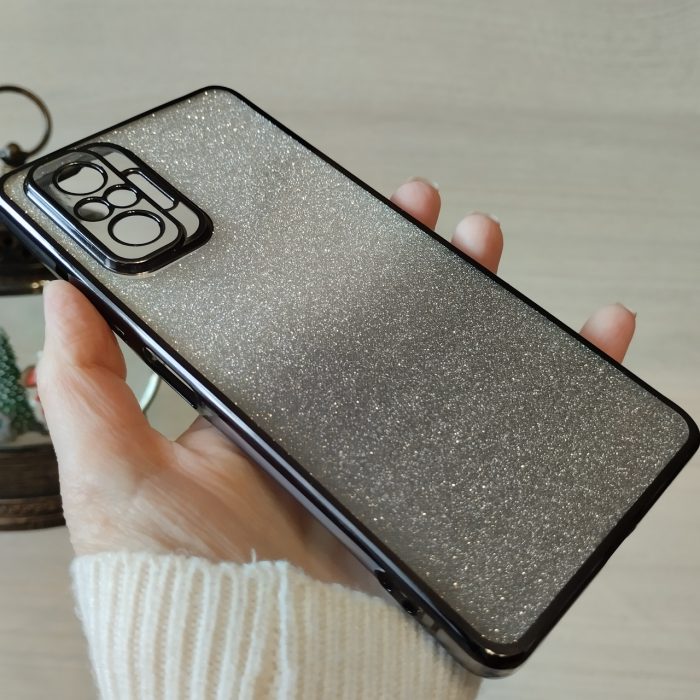 Чохол на xiaomi redmi Note 10 pro силіконова жіноча накладка блискучий градієнт сірий - Зображення 7