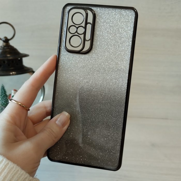 Чохол на xiaomi redmi Note 10 pro силіконова жіноча накладка блискучий градієнт сірий - Зображення 3