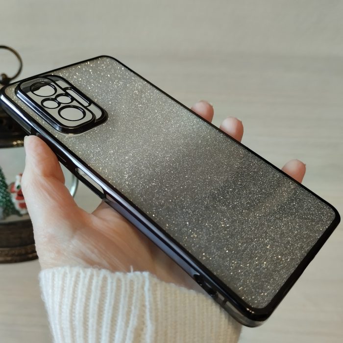 Чохол на xiaomi redmi Note 10 pro силіконова жіноча накладка блискучий градієнт сірий - Зображення 8