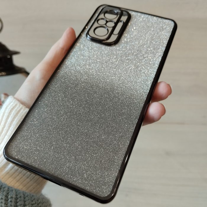 Чохол на xiaomi redmi Note 10 pro силіконова жіноча накладка блискучий градієнт сірий - Зображення 5