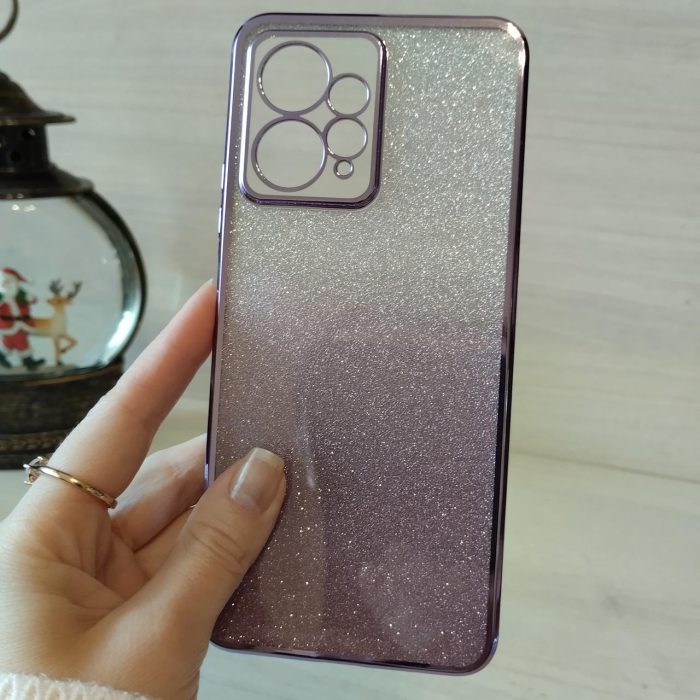 Чохол на xiaomi redmi Note 12 4g силіконова жіноча накладка блискучий градієнт фіолетовий - Зображення 2