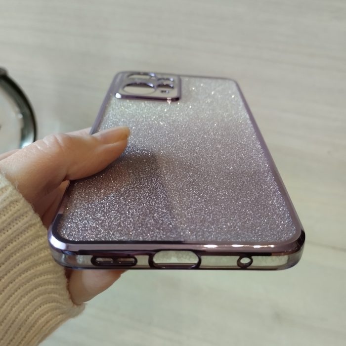 Чохол на xiaomi redmi Note 12 4g силіконова жіноча накладка блискучий градієнт фіолетовий - Зображення 8