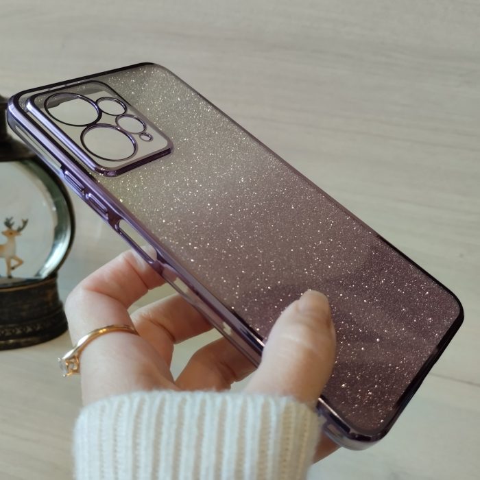 Чохол на xiaomi redmi Note 12 4g силіконова жіноча накладка блискучий градієнт фіолетовий - Зображення 5