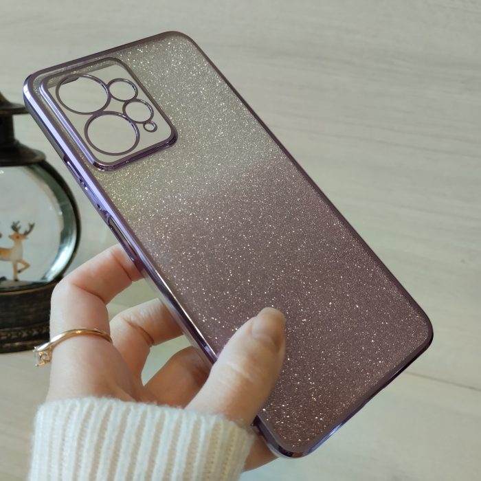 Чохол на xiaomi redmi Note 12 4g силіконова жіноча накладка блискучий градієнт фіолетовий - Зображення 6