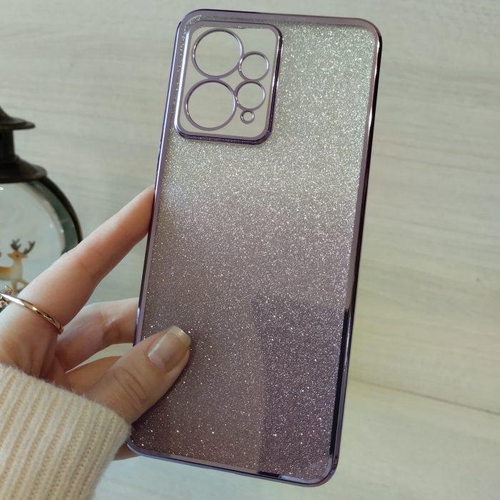 Чохол на xiaomi redmi Note 12 4g силіконова жіноча накладка блискучий градієнт фіолетовий - Зображення 3