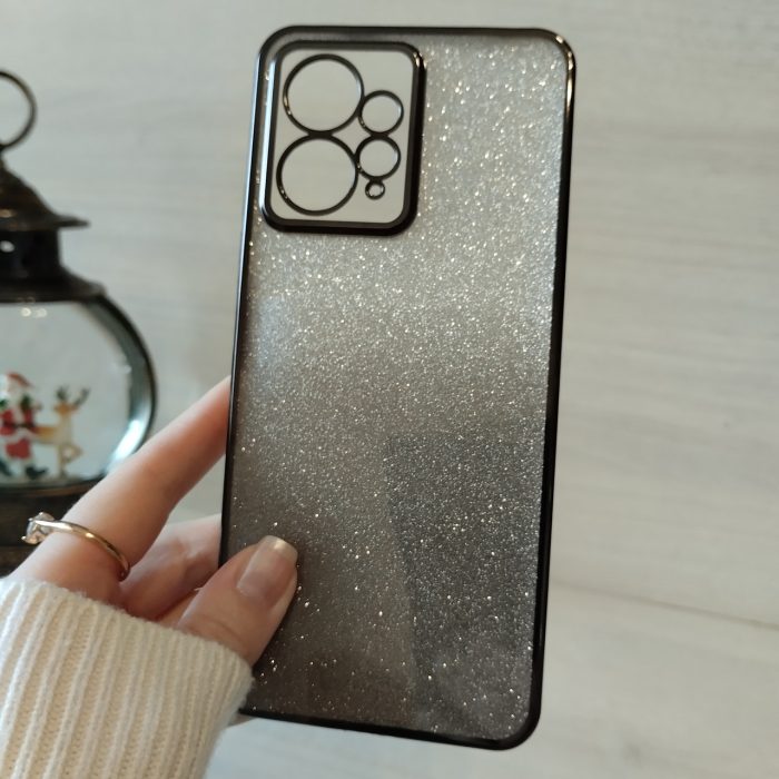 Чохол на xiaomi redmi Note 12 4g силіконова жіноча накладка блискучий градієнт сірий - Зображення 3