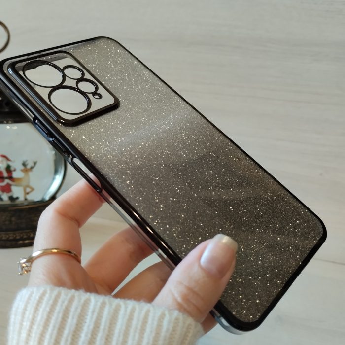 Чохол на xiaomi redmi Note 12 4g силіконова жіноча накладка блискучий градієнт сірий - Зображення 5