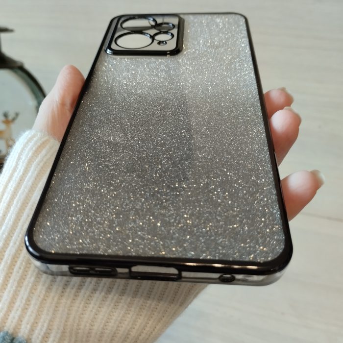 Чохол на xiaomi redmi Note 12 4g силіконова жіноча накладка блискучий градієнт сірий - Зображення 9