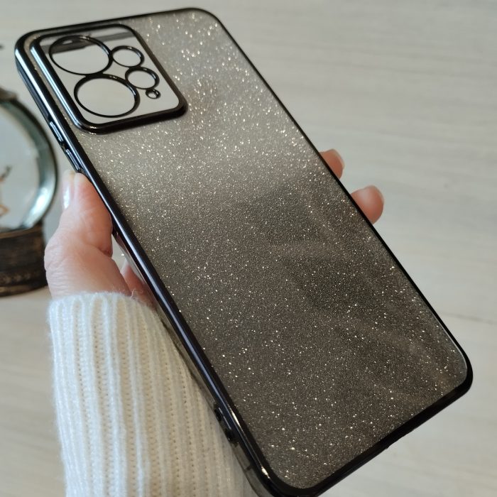 Чохол на xiaomi redmi Note 12 4g силіконова жіноча накладка блискучий градієнт сірий - Зображення 4