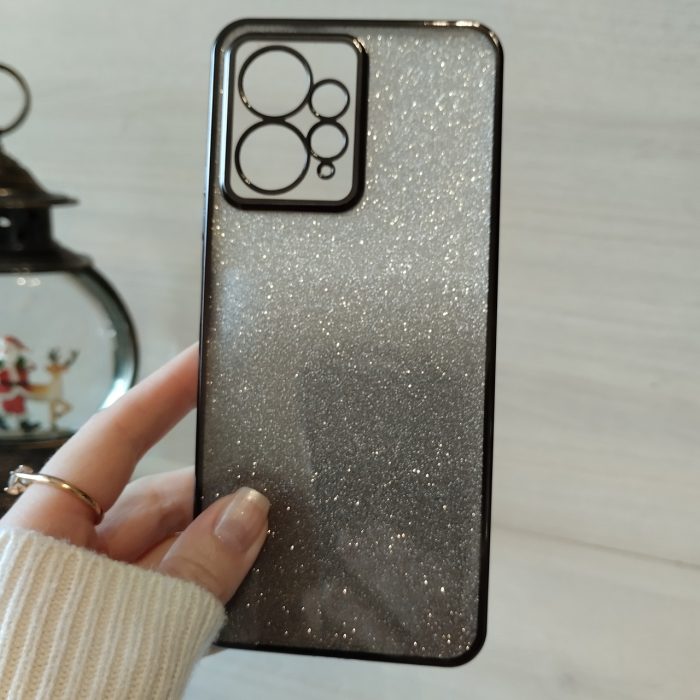 Чохол на xiaomi redmi Note 12 4g силіконова жіноча накладка блискучий градієнт сірий - Зображення 2