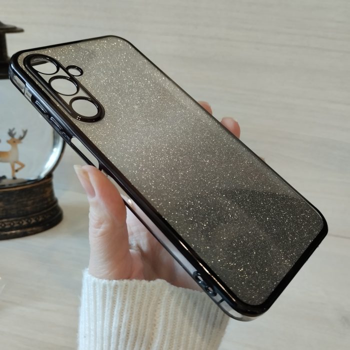 Чохол на samsung a25 силіконова жіноча накладка блискучий градієнт сірий - Зображення 8
