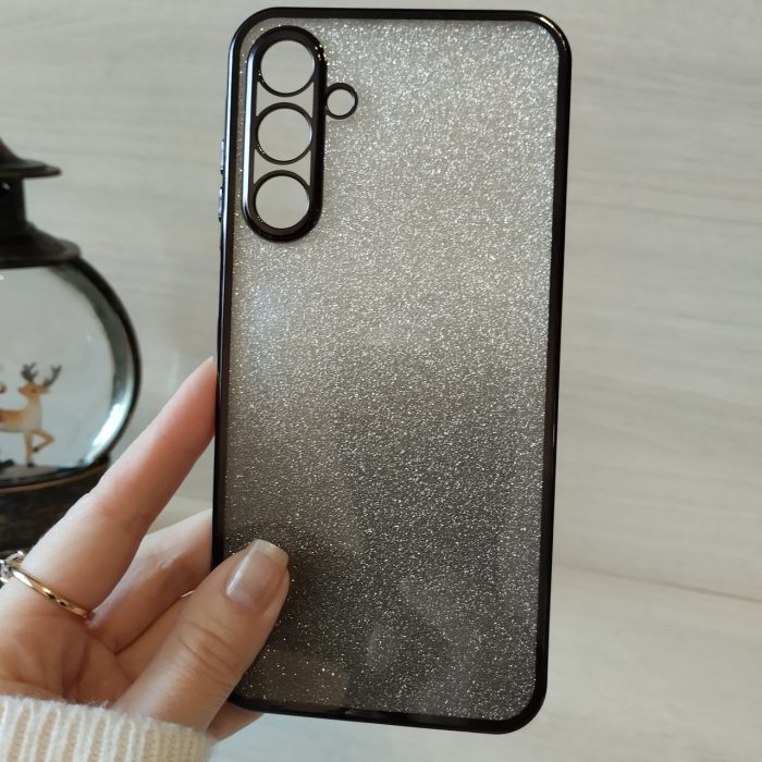 Чохол на samsung a25 силіконова жіноча накладка блискучий градієнт сірий - Зображення 3