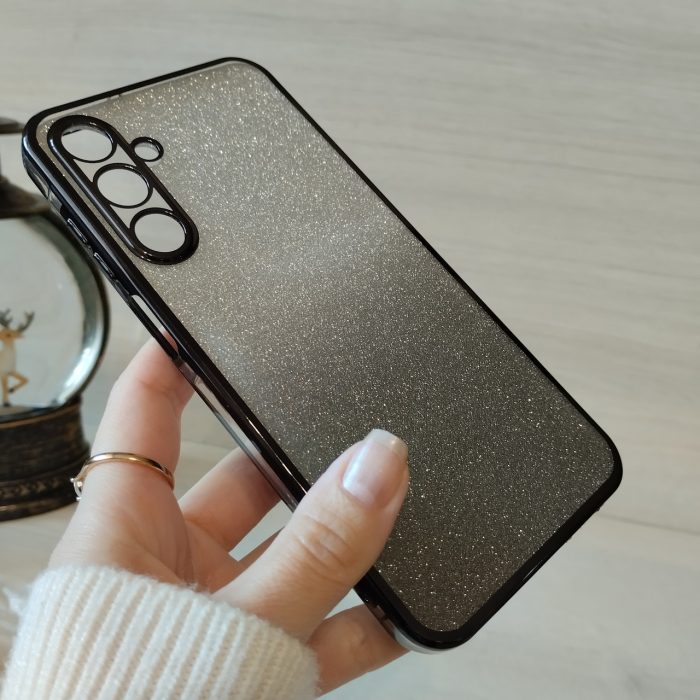 Чохол на samsung a25 силіконова жіноча накладка блискучий градієнт сірий - Зображення 7