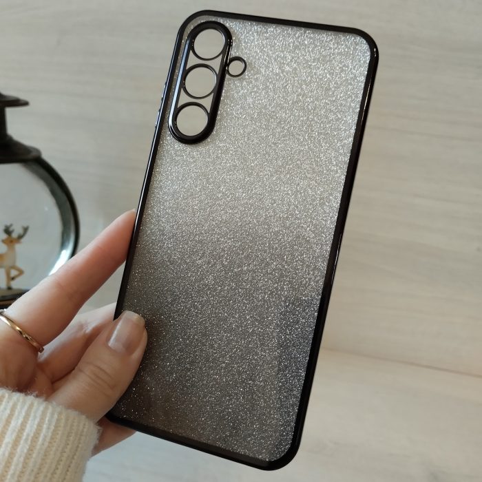 Чохол на samsung a25 силіконова жіноча накладка блискучий градієнт сірий - Зображення 2
