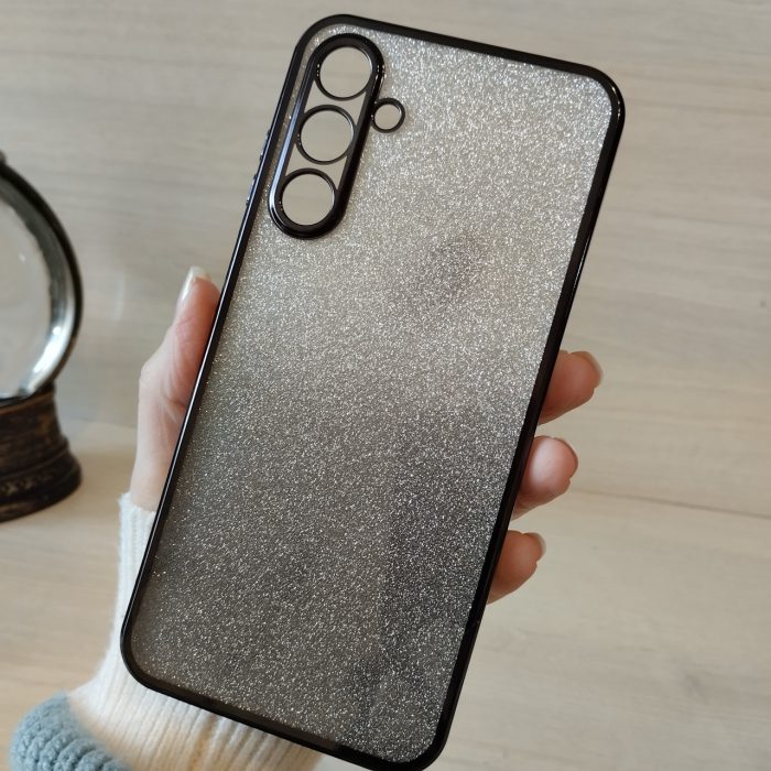 Чохол на samsung a25 силіконова жіноча накладка блискучий градієнт сірий - Зображення 4