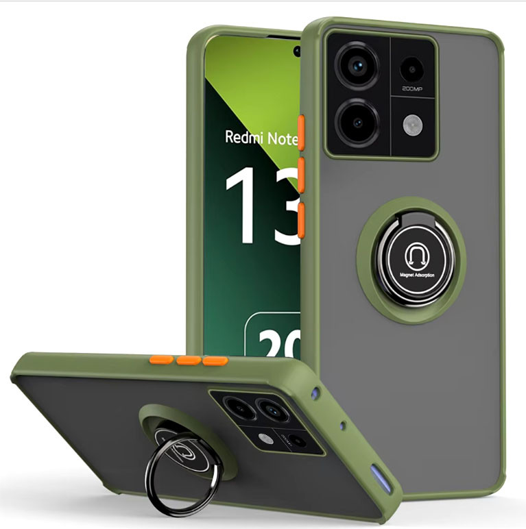 Чохол для xiaomi redmi Note 13 4g протиударний ударостійкий бампер з магнітним кільцем (оливковий)